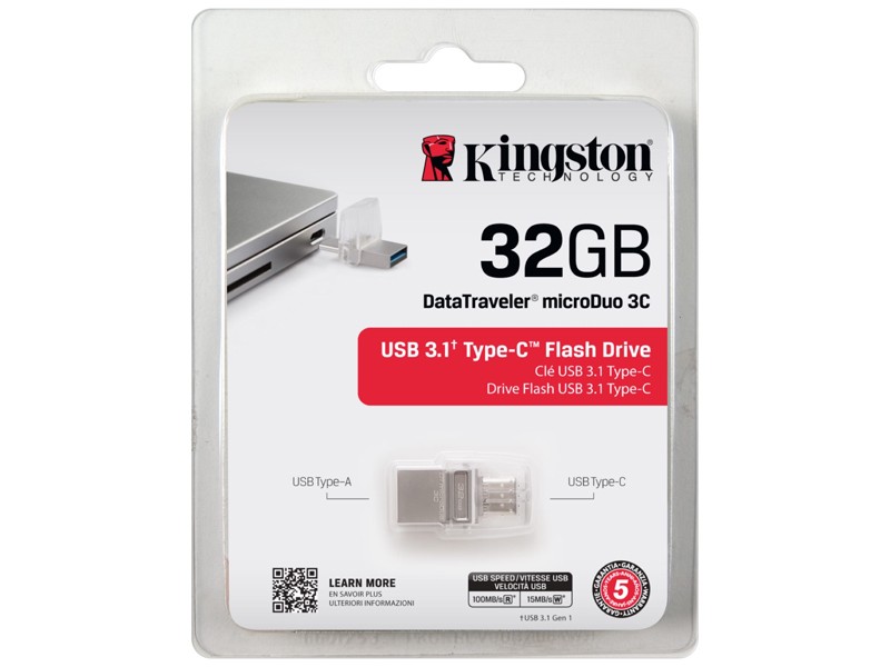 Memoria USB-C 32Gb Kingston MicroDUO